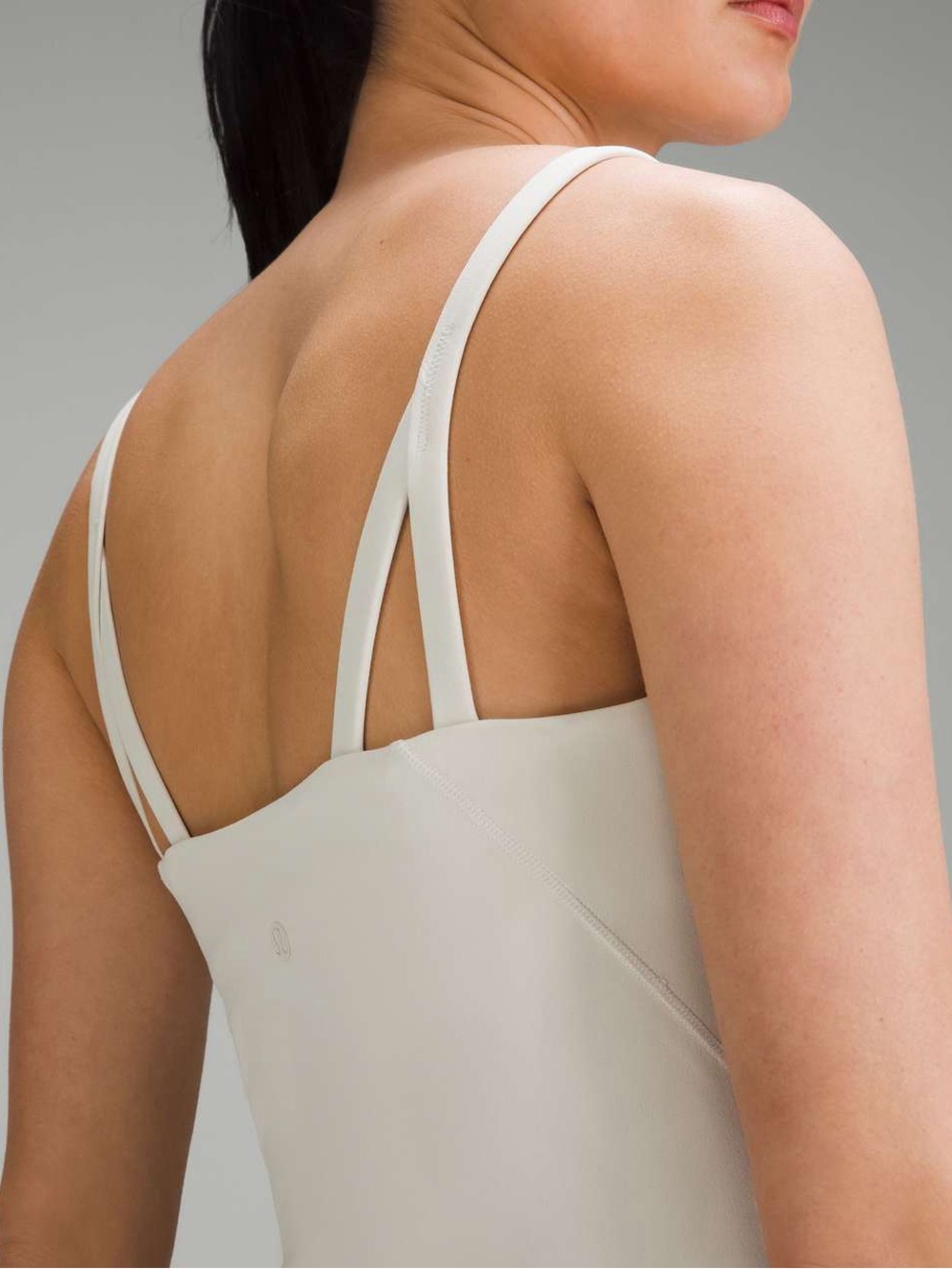 Lululemon Strappy Nulu Shelf Tank in Bone (cream white)